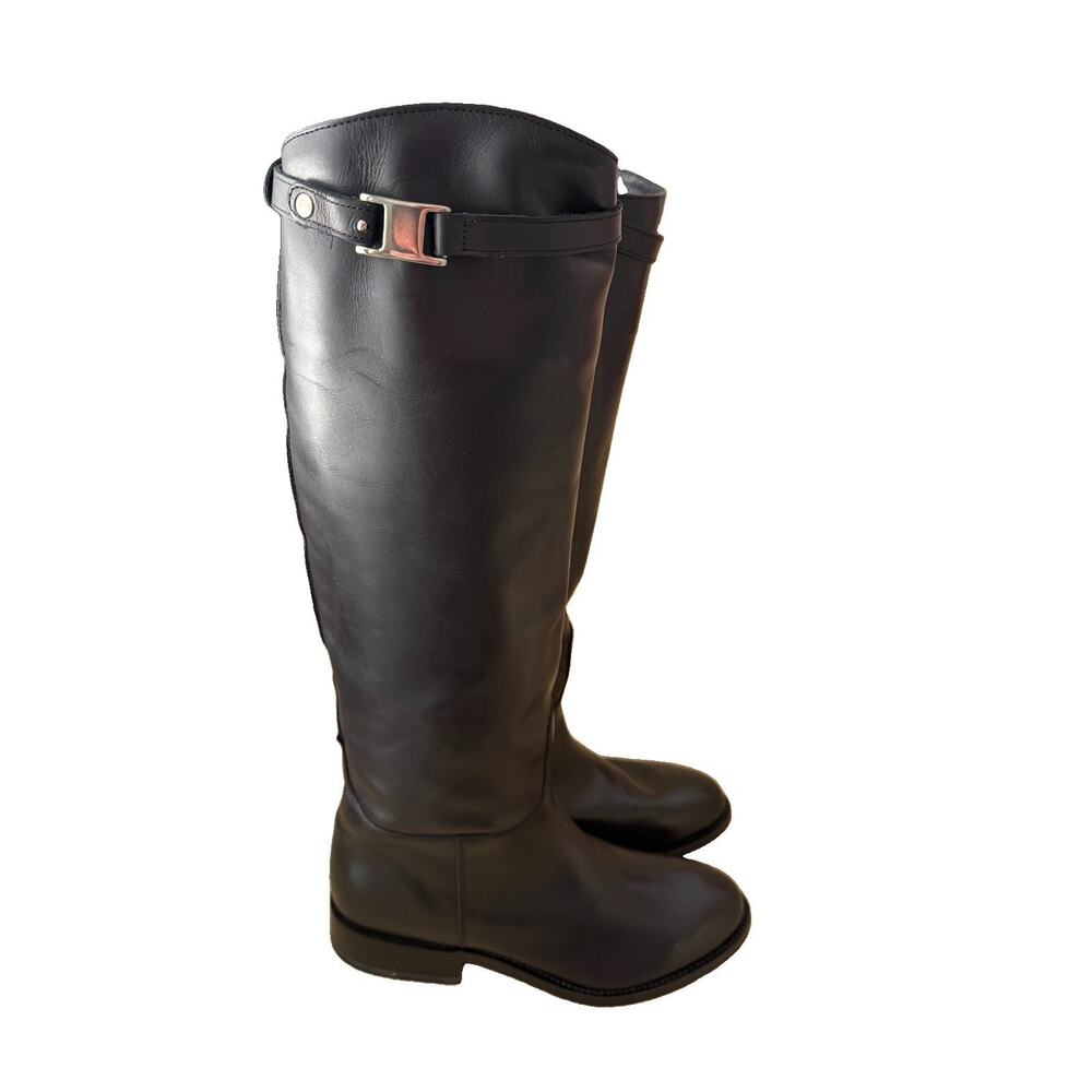 Tony Mora NIB Black Leather Tall Riding Boots Equestrian Size 7 Made in Spain - Picture 2 of 7